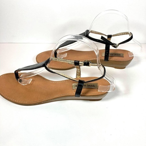 Size 9 Steve Madden T-Strap Wedge Sandals - Picture 5 of 8